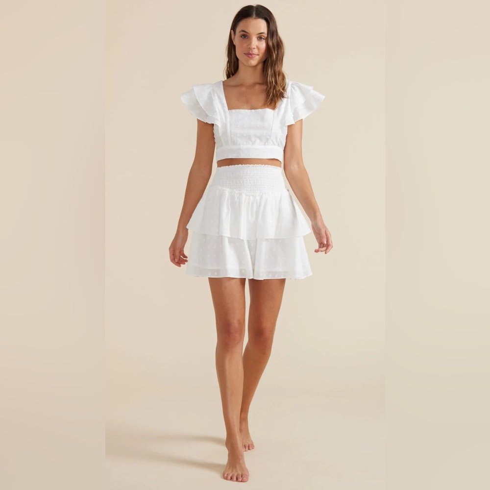 NWT MINKPINK Whitewash Mini Skirt